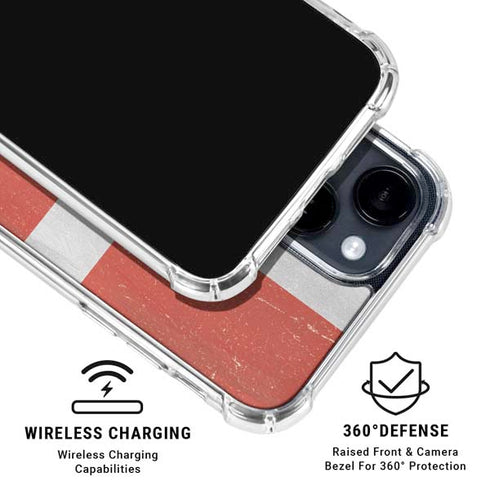 Denmark Flag Distressed iPhone 15 Clear Case